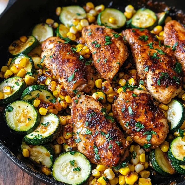 Garlic Butter Chicken with Zucchini and Corn - One-Pan, 30-Minute Meal