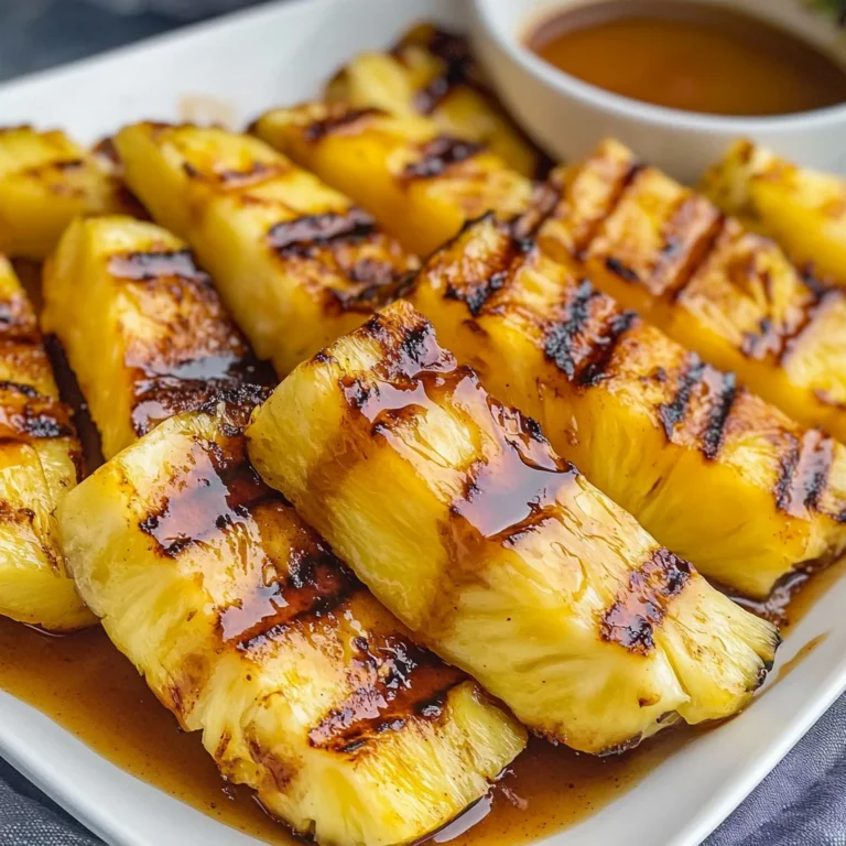 Grilled Pinapple with Cinnamon Honey Drizzle