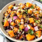 Roasted Sweet Potato Black Bean Quinoa Salad recipe