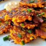 Sweet Potato Fritters with Turkey Bacon and Green Onions