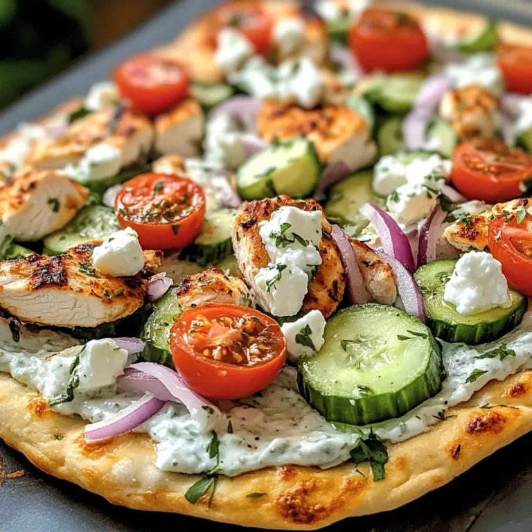 Tzatziki Chicken & Veggie Naan Pizza
