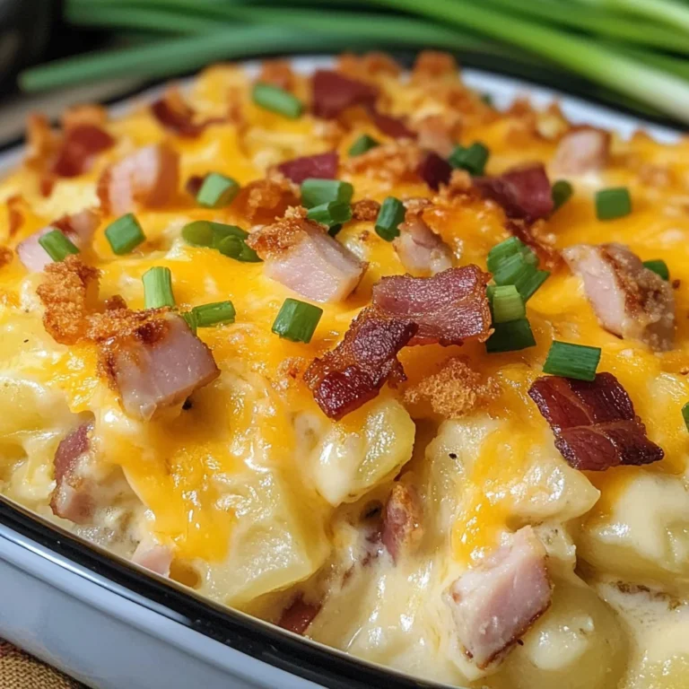 chicken ham & Turkey Bacon Cheesy Potatoes