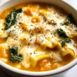 Butternut Squash Lasagna Soup with Kale & Mozzarella