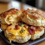 Cheddar Turkey Bacon Egg Biscuit Bombs