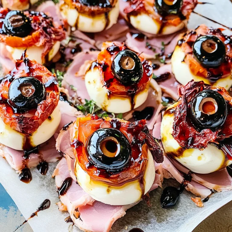 Halloween Antipasto Eyeballs Appetizer