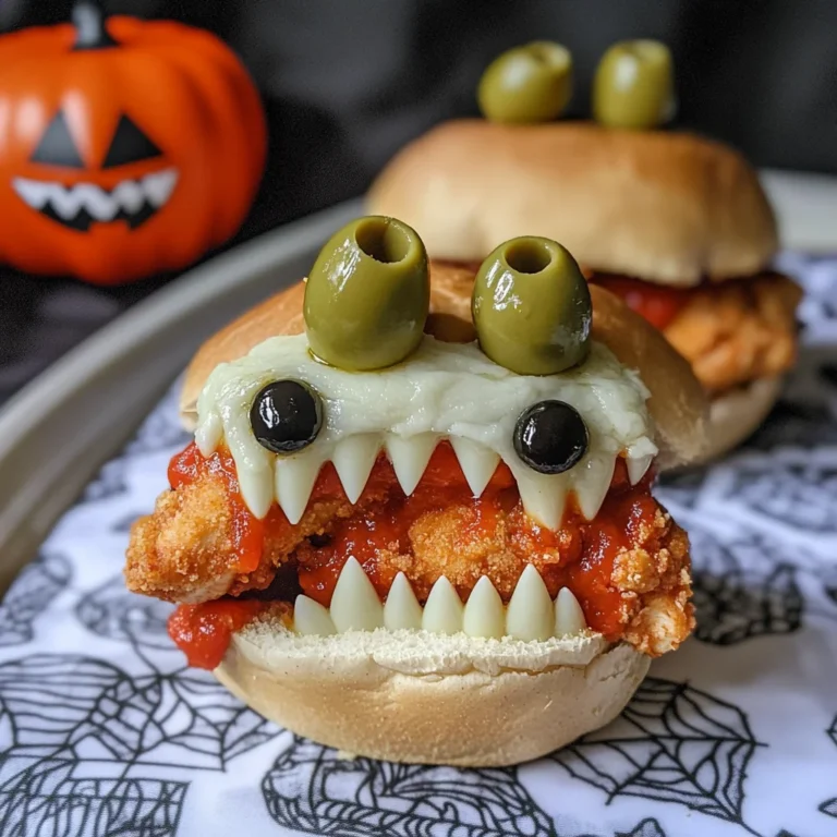 Halloween Chicken Parm Sliders
