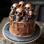 High Altitude Ginger Chocolate Skull Cake for Halloween