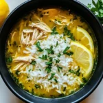 Lemon Ginger Turmeric Chicken and Rice Soup