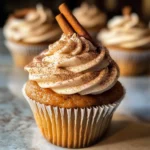 Vanilla Chai Pumpkin Latte Cupcakes with Cinnamon Brown Sugar Frosting